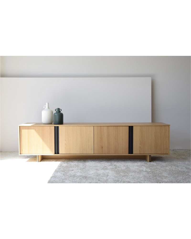 MUEBLE TV ROBLE NATURALMETAL NEGRO MATE REF. 34H301R