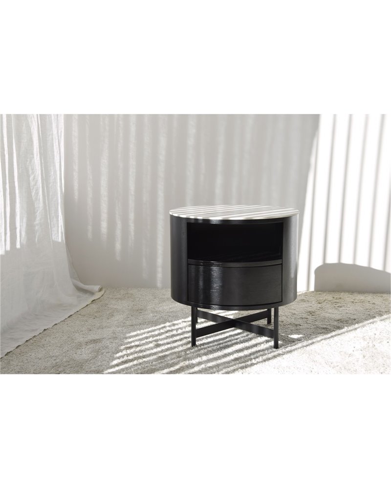 MESA AUXILIAR N55BLANCO Y NEGRO REF. 34AD23055BN