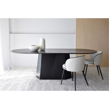 MESA COMEDOR FACETAS FRESNO NEGRO REF. 34AC22532N