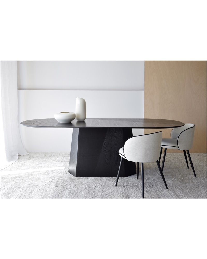 MESA COMEDOR FACETAS FRESNO NEGRO REF. 34AC22532N