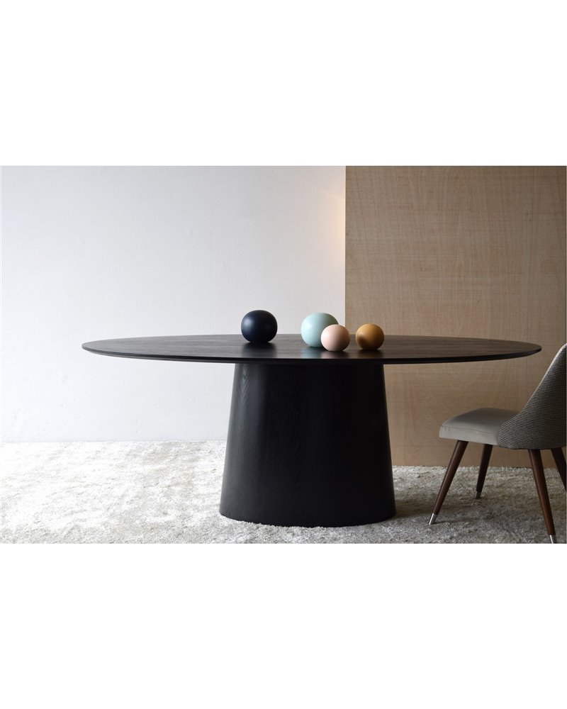 MESA COMEDOR OVAL FRESNO NEGRO MATE REF. 34AC606N