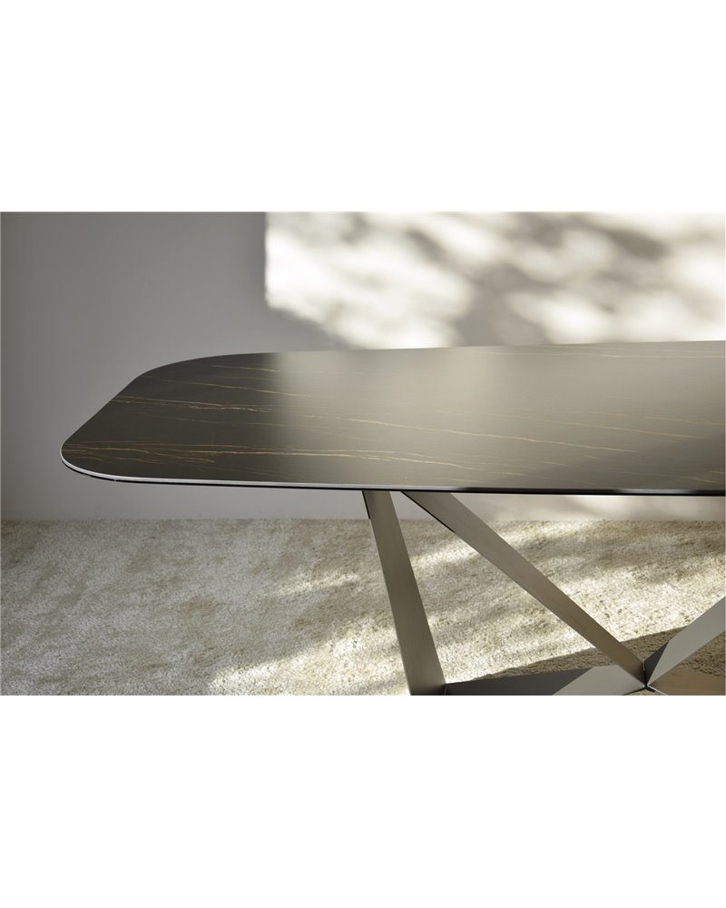 MESA COMEDOR CERAMICO MATE Y METAL REF. 34AC20863