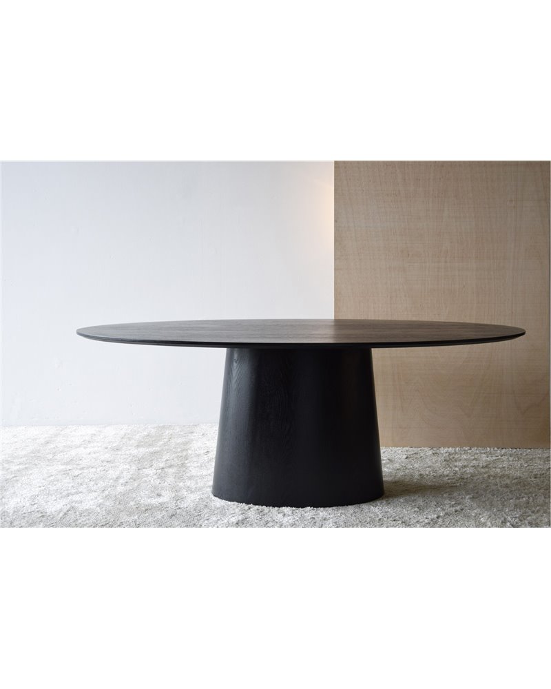 MESA COMEDOR OVAL FRESNO NEGRO MATE REF. 34AC606N