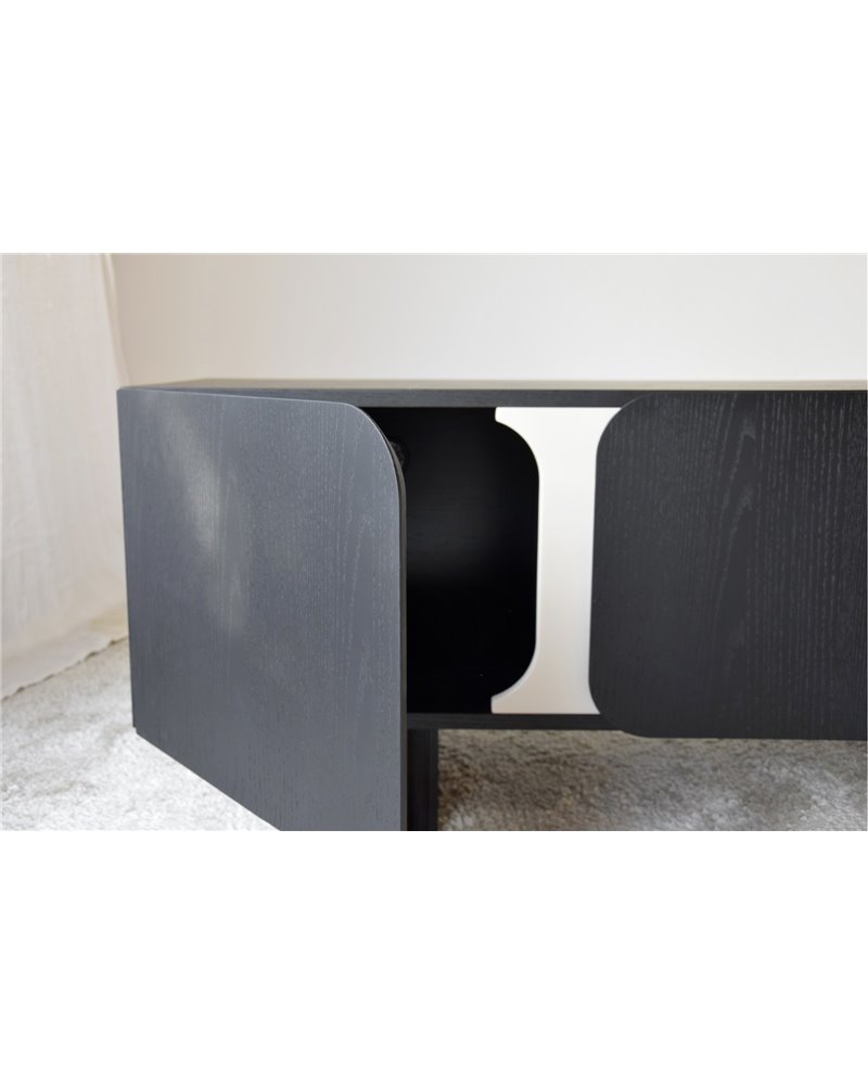 MUEBLE TV CURVAROBLE NEGRO Y ARENA MATE REF. 34H2319AN