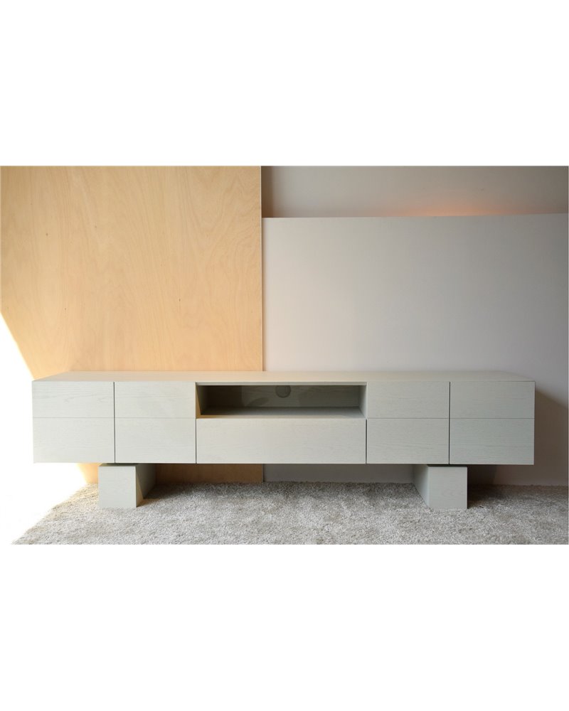 MUEBLE TV ROBLE EN TONO BLANCO ROTO MATE REF. 34H2010WW