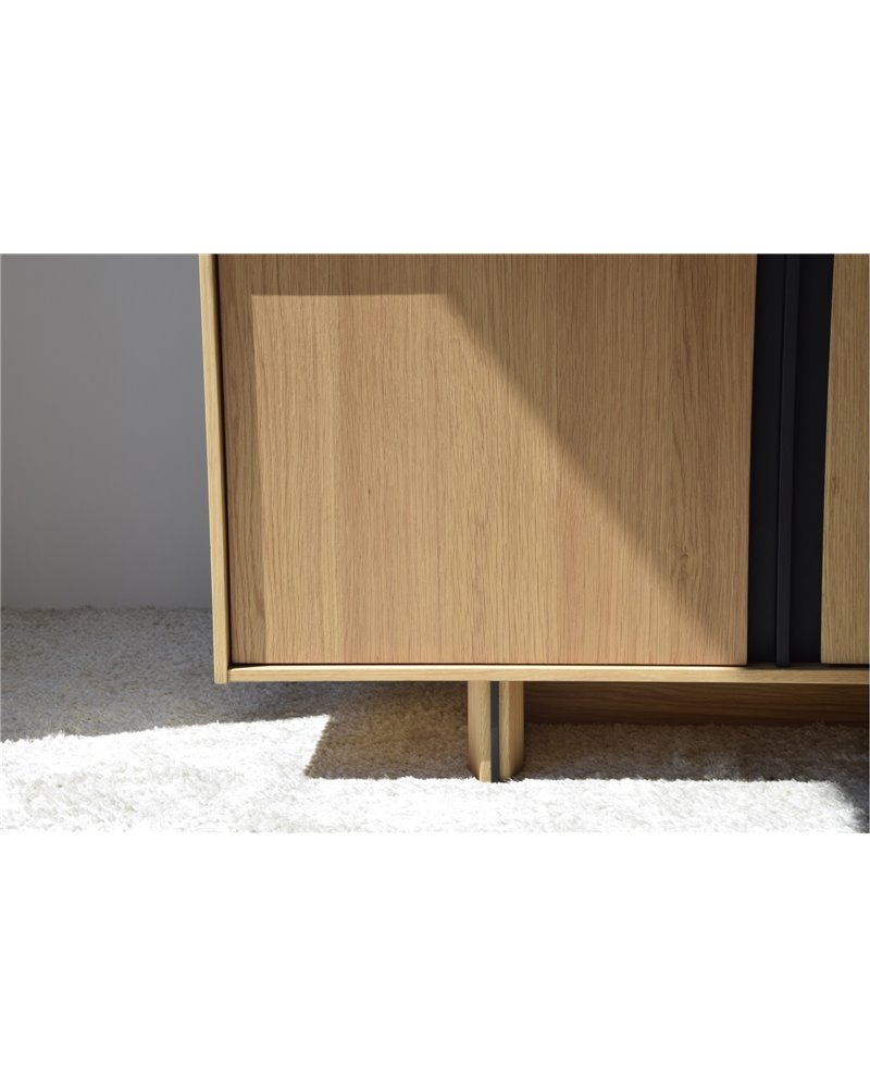 MUEBLE TV ROBLE NATURALMETAL NEGRO MATE REF. 34H301R