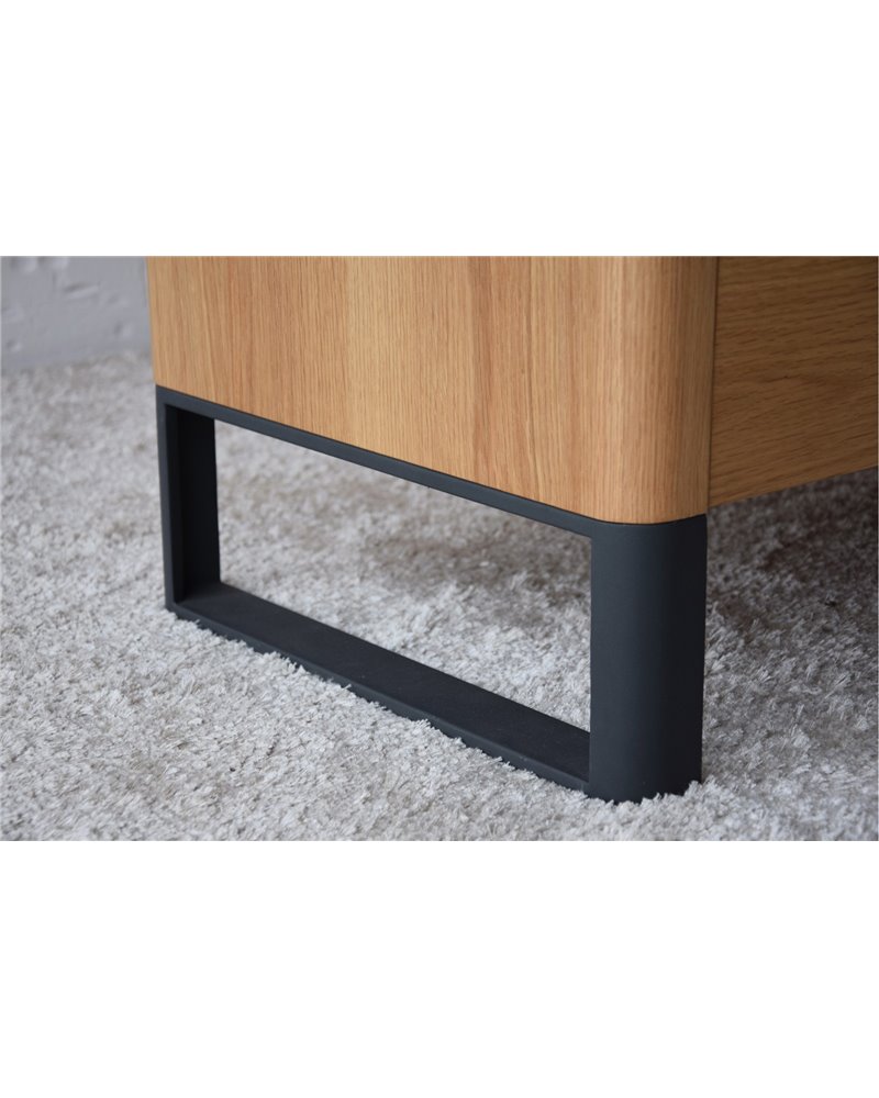 MUEBLE TV ROBLE NATURAL MATE ACERO NEGRO REF. 34H256RN