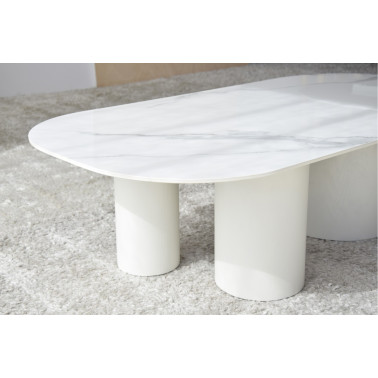 TABLE BASSE NORD BLANC GRIS...