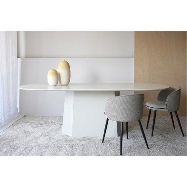 MESA COMEDOR FACETAS BLANCO ROTO MATE REF. 34AC22532WW