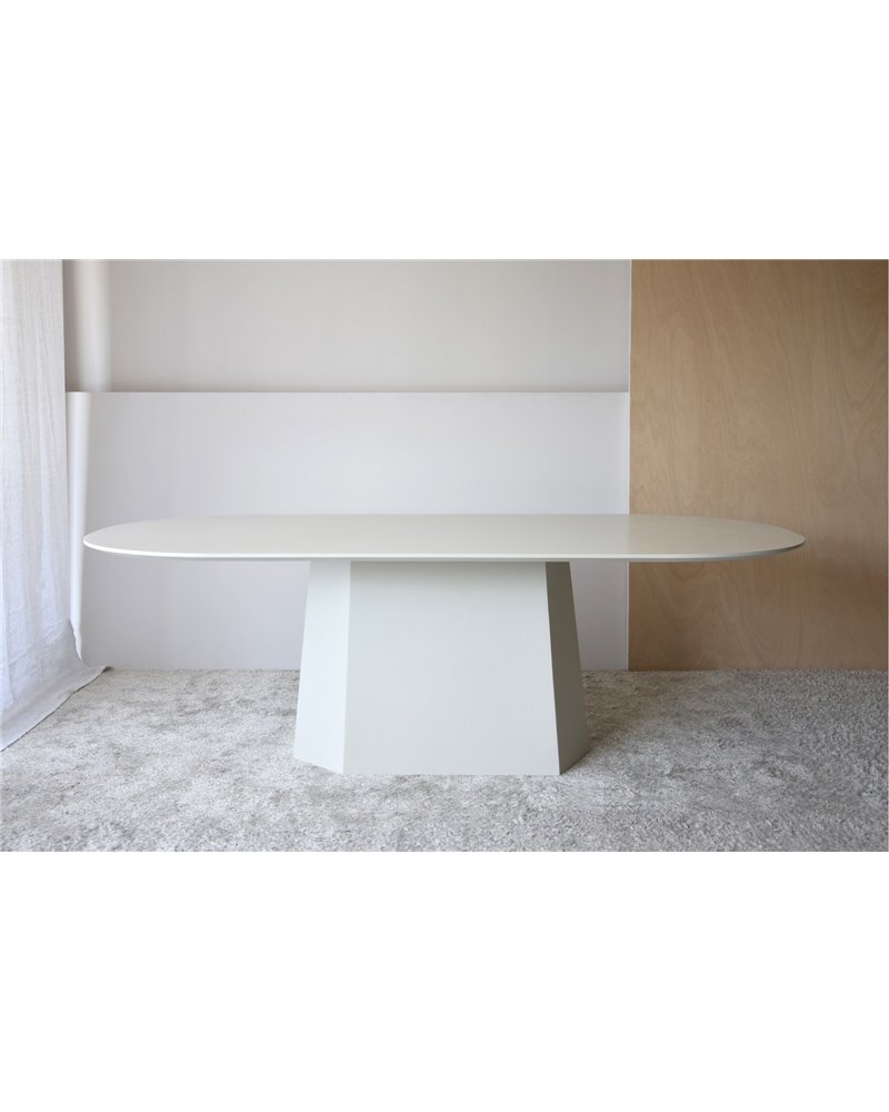 MESA COMEDOR FACETAS BLANCO ROTO MATE REF. 34AC22532WW