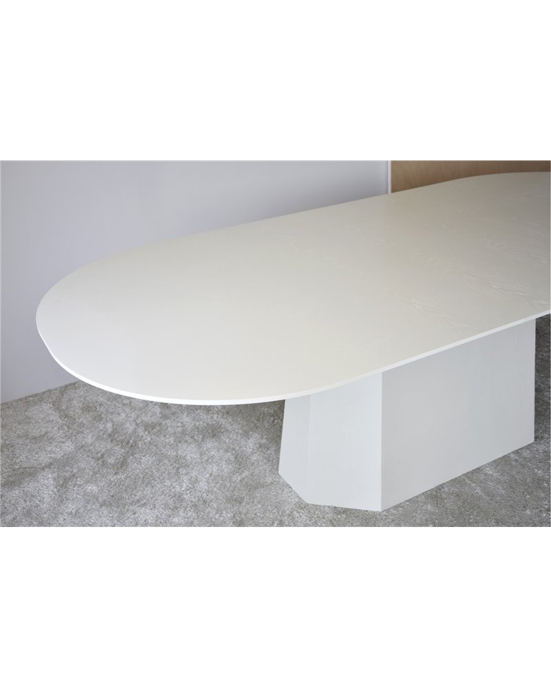 MESA COMEDOR FACETAS BLANCO ROTO MATE REF. 34AC22532WW