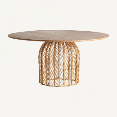 MESA COMEDOR PLISSÉ RATTAN REF. 28401