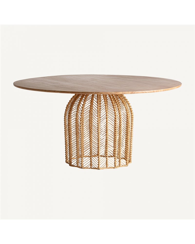 MESA COMEDOR PLISSÉ RATTAN REF. 28401