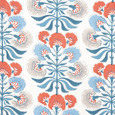 Tybee Tree French Blue and Coral F916213