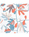 Matisse Leaf French Blue and Coral F916207