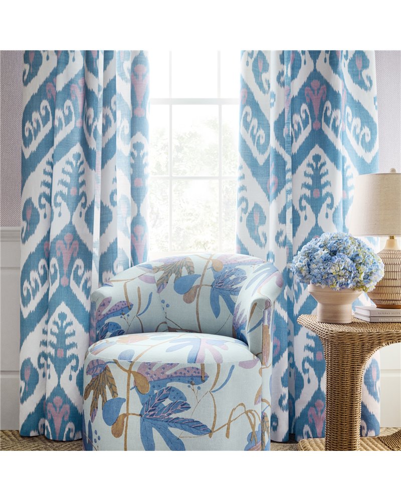 Matisse Leaf French Blue and Coral F916207