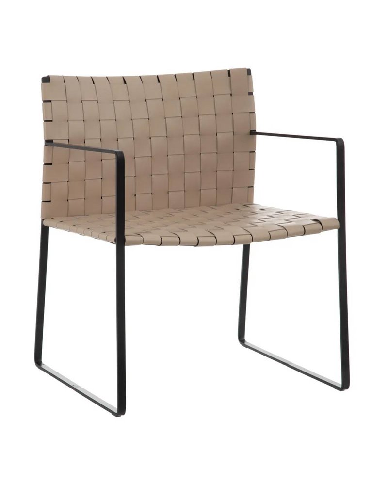 SILLA CON BRAZO BEIGE-NEGRO 60,50 X 57,50 X 77 CM REF.600803