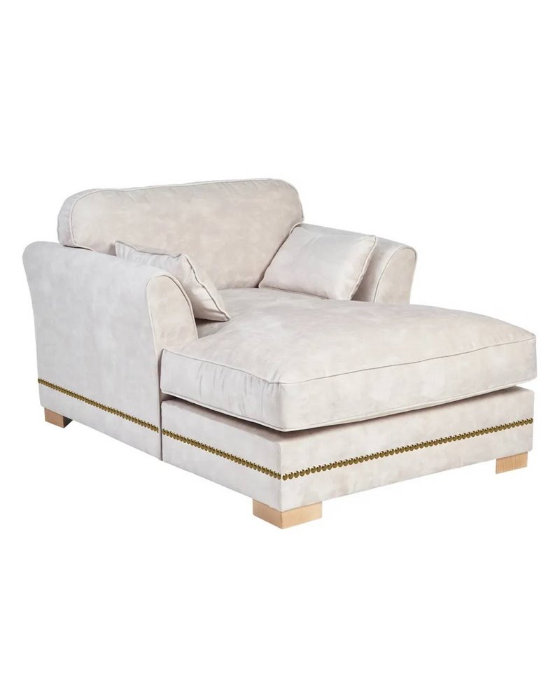 SOFÁ CHAISE LONGUE BEIGE TEJIDO SALÓN 114 X 155 X 92 CM REF.605173