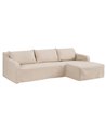 SOFÁ CHAISE LONGUE BEIGE TEJIDO SALÓN 249 X 160 X 73 CM REF.603248