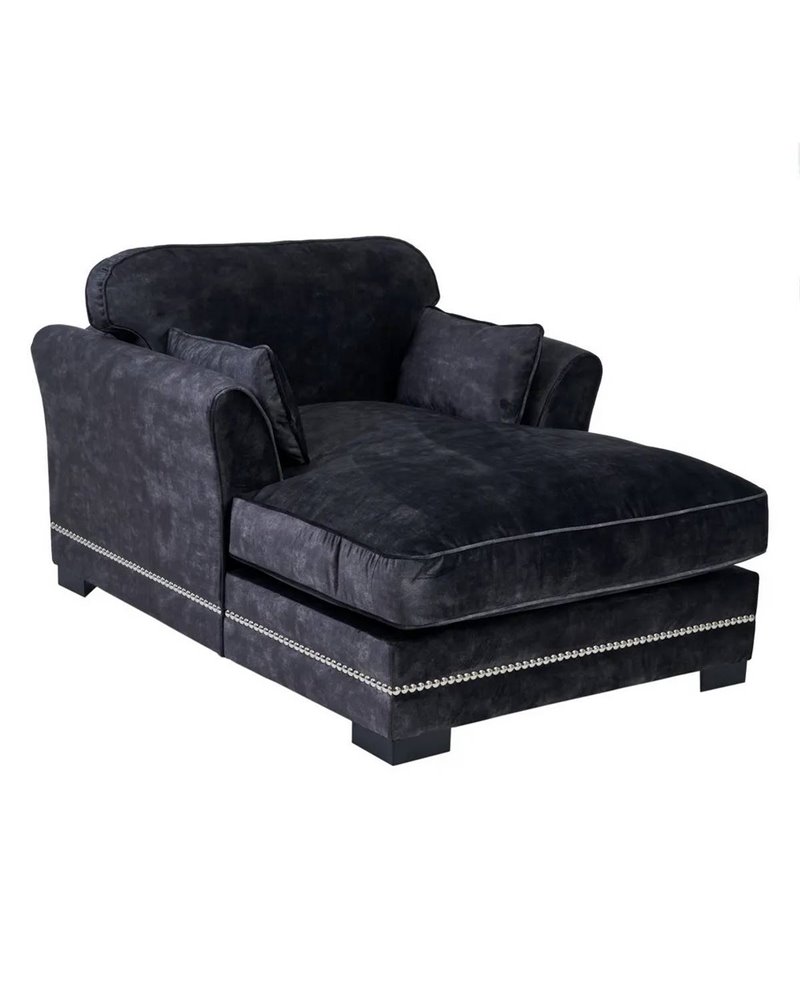 SOFÁ CHAISE LONGUE GRIS OSCURO TEJIDO 114 X 155 X 92 CM REF.605172