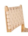 SILLA BEIGE MADERA TECA-PIEL 50 X 56 X 87 CM REF.600386