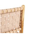 SILLA BEIGE MADERA TECA-PIEL 50 X 56 X 87 CM REF.600386