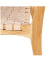 SILLA BEIGE MADERA TECA-PIEL 50 X 56 X 87 CM REF.600386