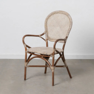 BEIGE-BROWN RATTAN CHAIR 57...