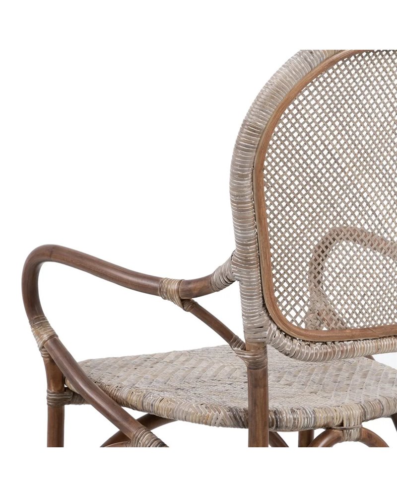 SILLA BEIGE-MARRÓN RATÁN 57 X 64 X 99 CM REF.152765