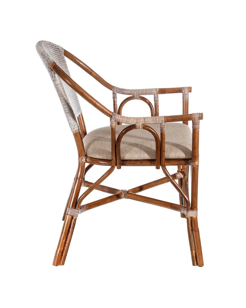 SILLA GRIS-MARRÓN RATTAN SALÓN 56 X 60 X 84 CM REF.105479