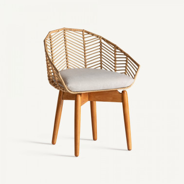 SILLA PLISSÉ RATTAN