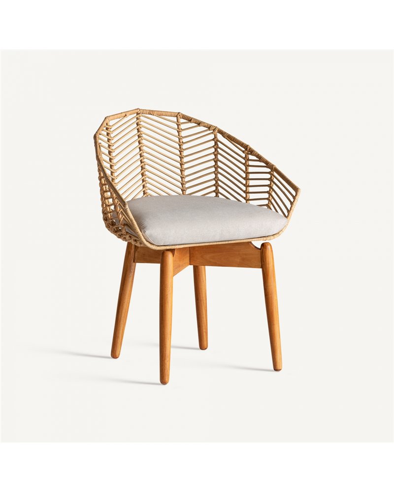 SILLA PLISSÉ RATTAN