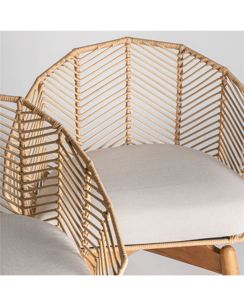 SILLA PLISSÉ RATTAN