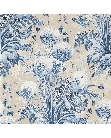 Dahlia Navy On Linen AT24540