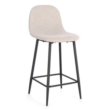 KITCHEN STOOL IRELIA BLACK-BEIGE