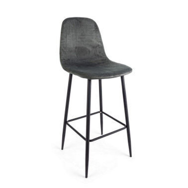 BAR STOOL IRELIA VELVET VELVET DARK GREY