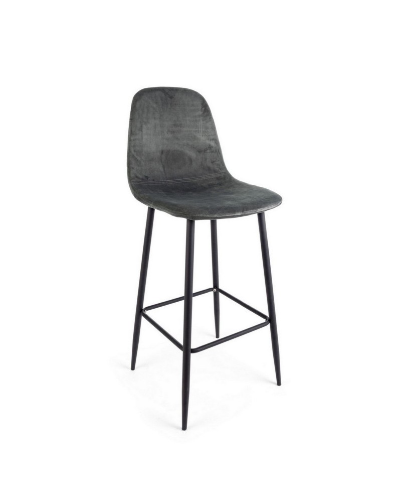 BAR STOOL IRELIA VELVET VELVET DARK GREY