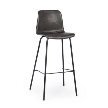 BAR STOOL KYRA PU ANTHRACITE ANTHRACITE VINTAGE