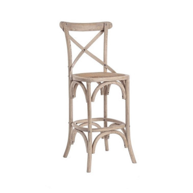 BAR STOOL CROSS NATURAL GRAY