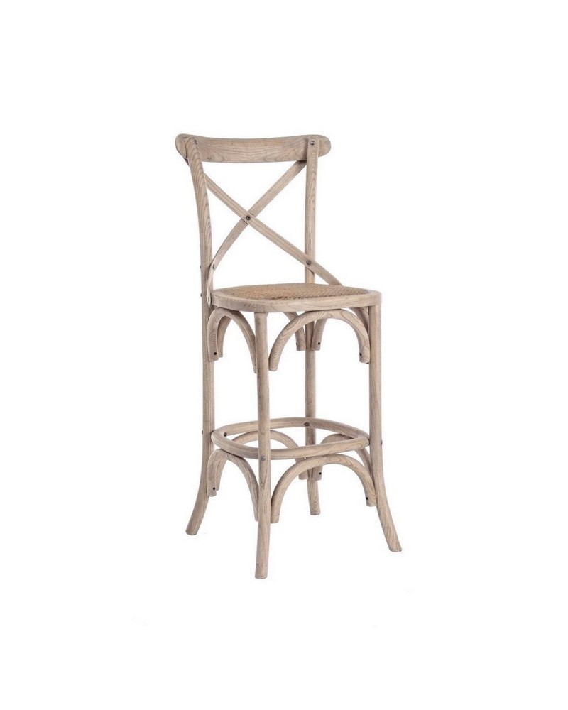 BAR STOOL CROSS NATURAL GRAY