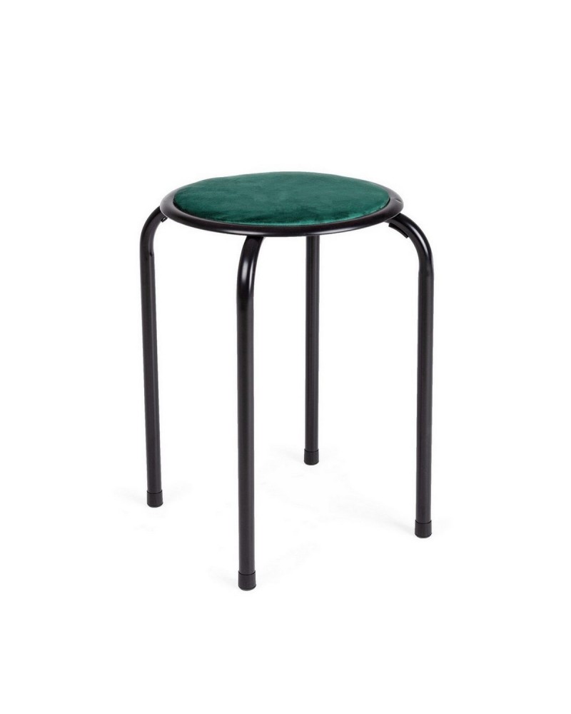 AMAL VELVET DARK GREEN VELVET STOOL