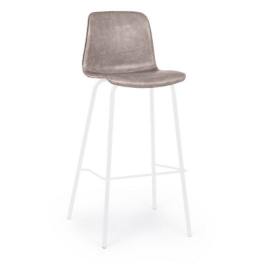 BAR STOOL KYRA WHITE PU BEIGE VINT.