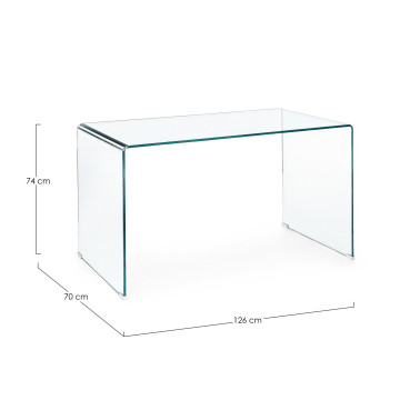 IRIDE GLASS DESK 126X70