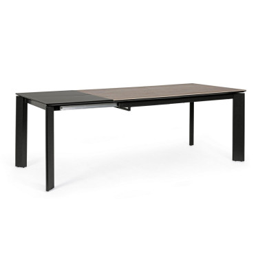 TABLE EXT BRIVA GRIS-NOIR 160-220X90