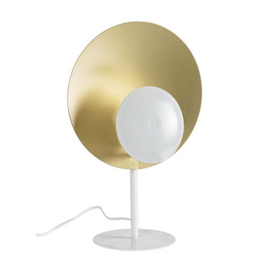 LAMPE À POSER DESIGN BLANC-DORÉ H