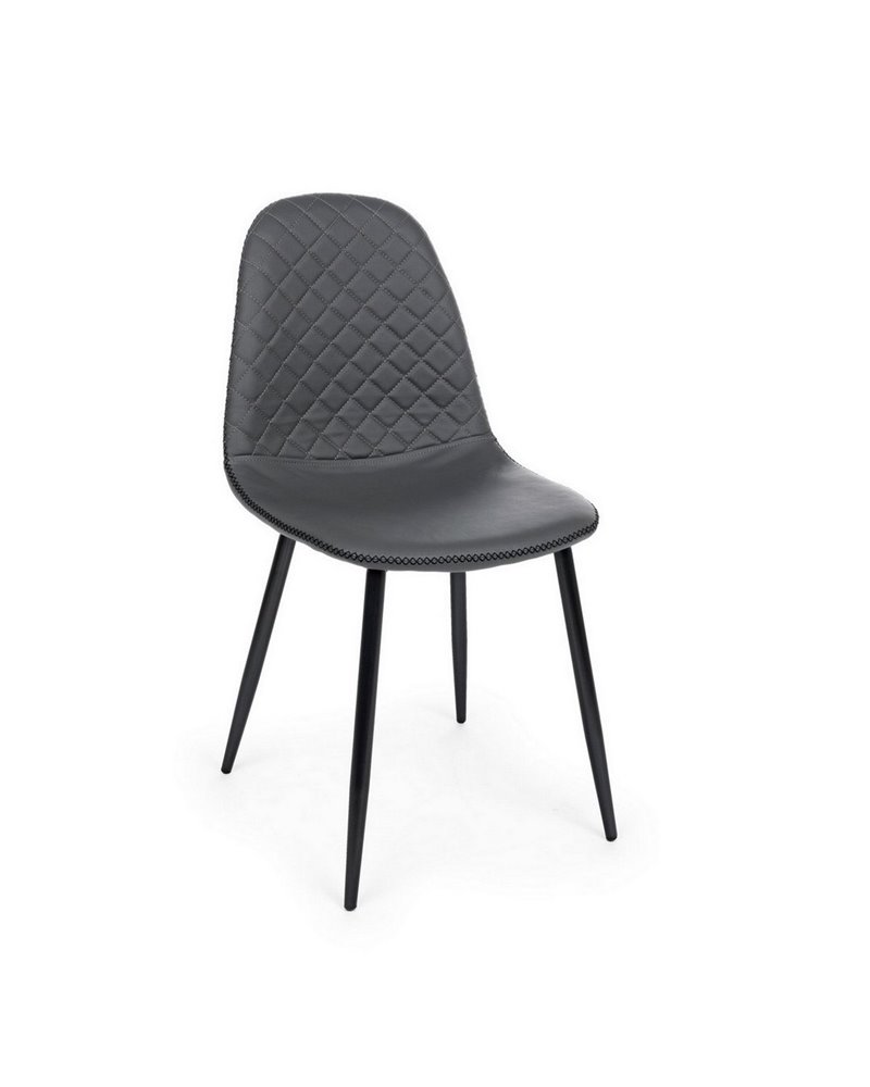 SILLA AMANDA PU GRIS