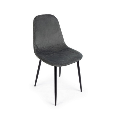 SILLA IRELIA TERCIOPELO GRIS OSC