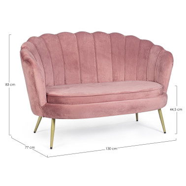 SOFA 2P GILIOLA PINK ANTIK