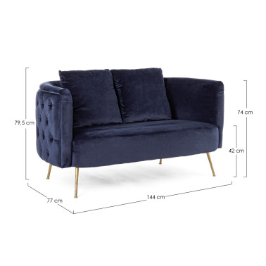 SOFA 2P TENBURY DARK BLUE