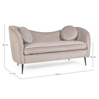 SOFA 2P CANDIS LIGHT GRAY